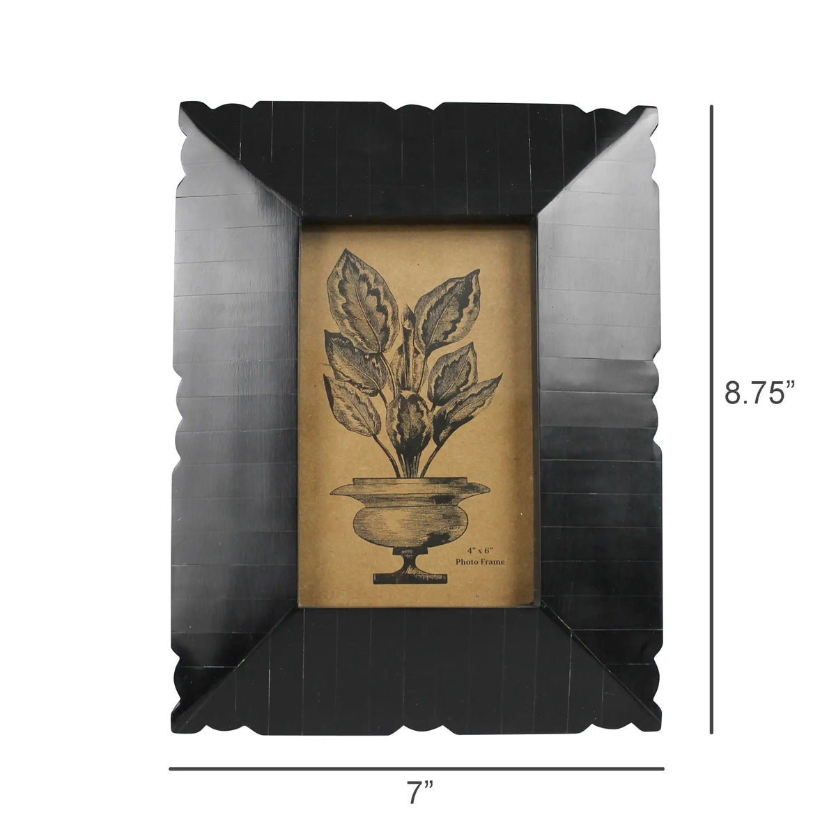 Scalloped Edge Black Resin Frame