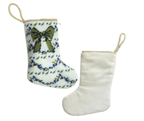 The Classic Holiday Bow Needlepoint Stocking