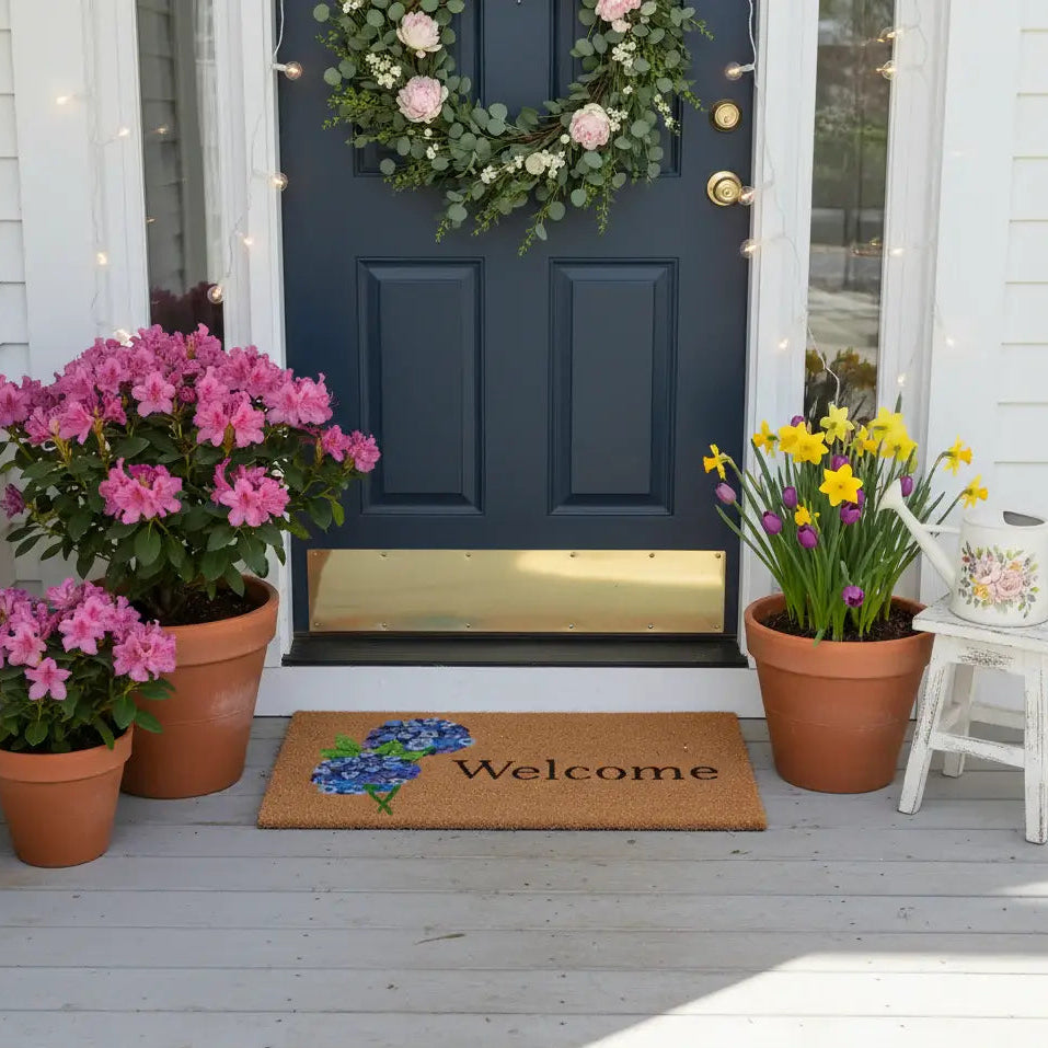 Hydrangea Welcome Doormat