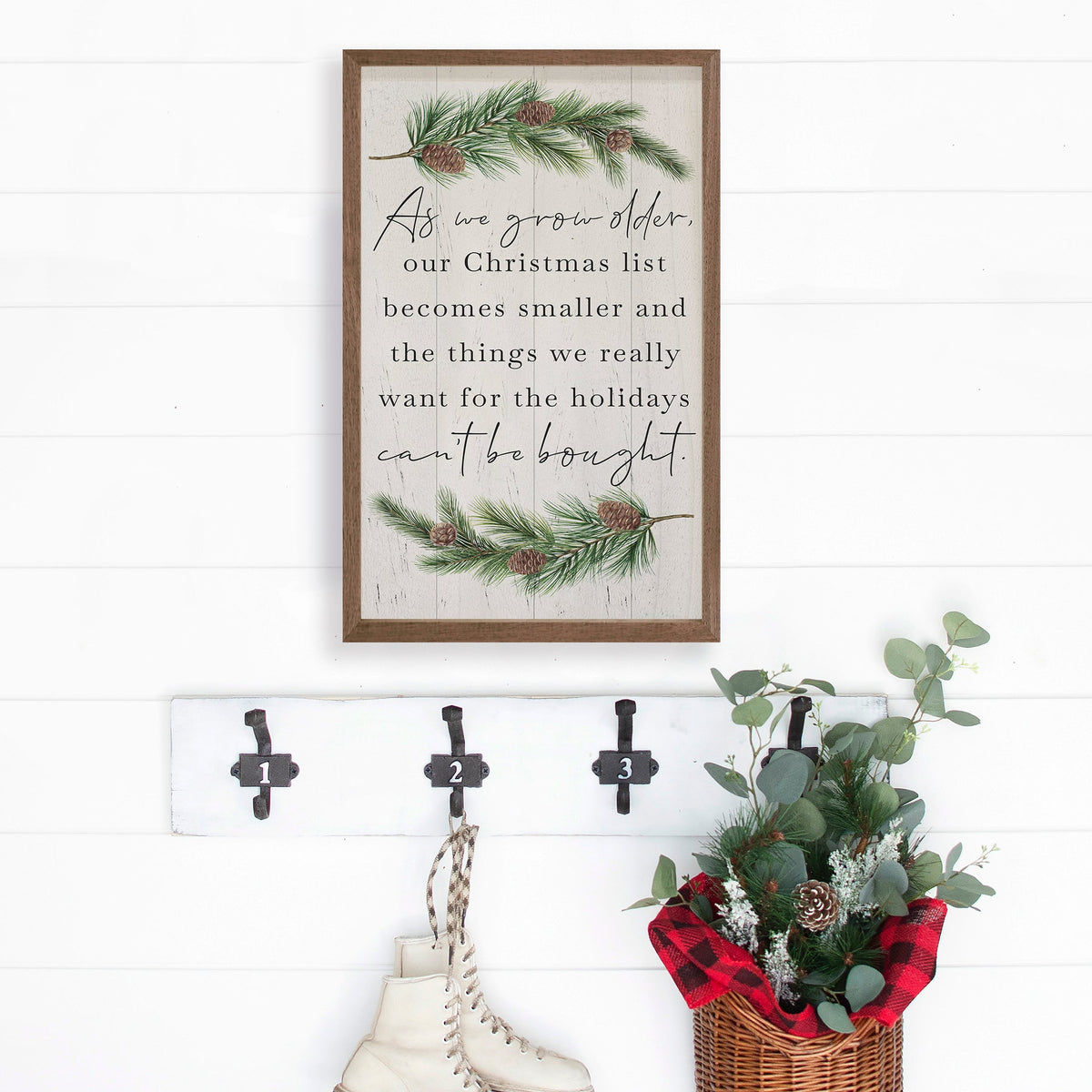 As We Grow Older Greenery Whitewash Wood Framed Print