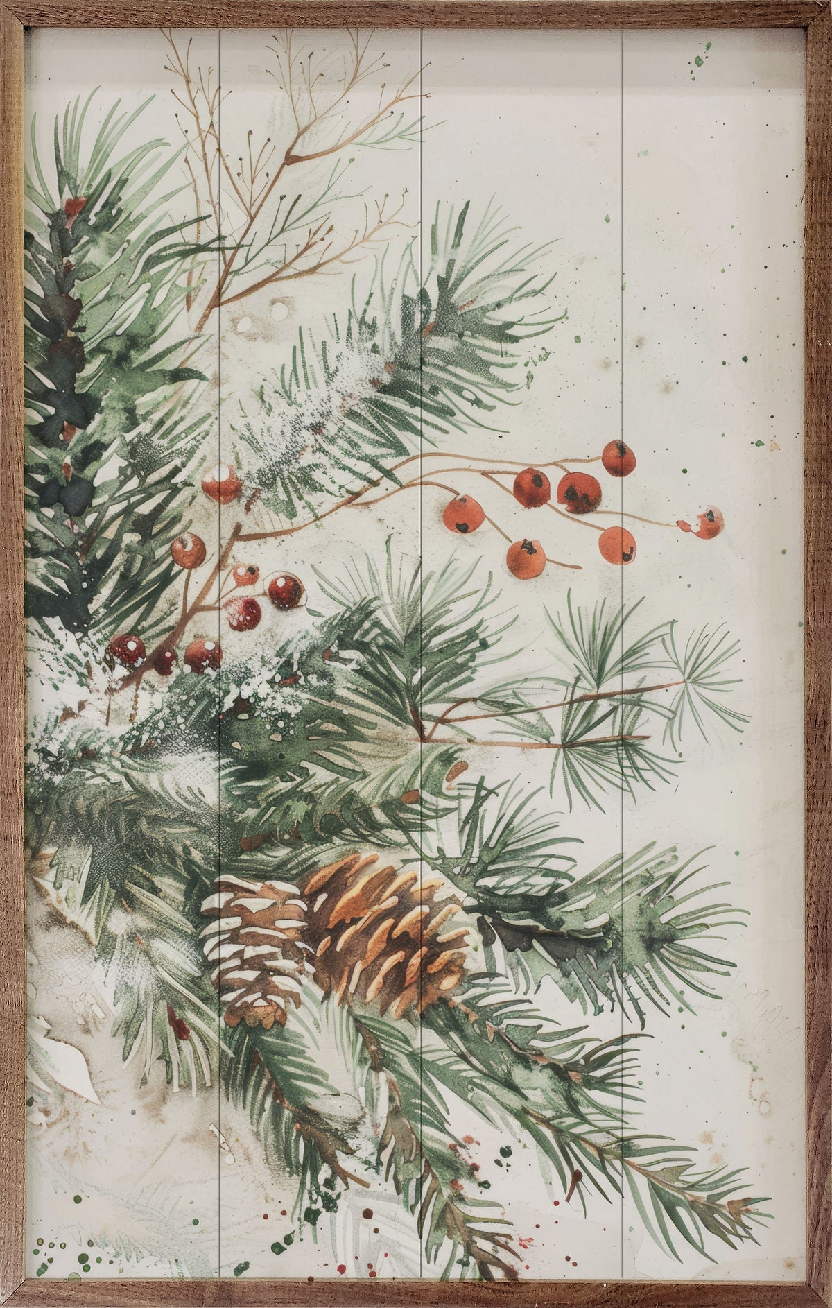 Branches Of Christmas Wood Framed Print