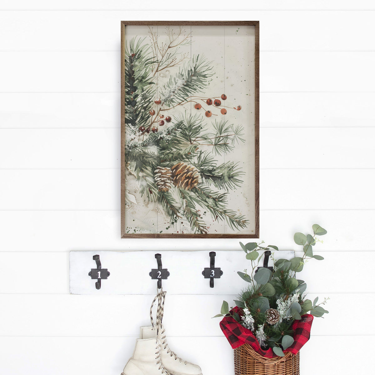 Branches Of Christmas Wood Framed Print
