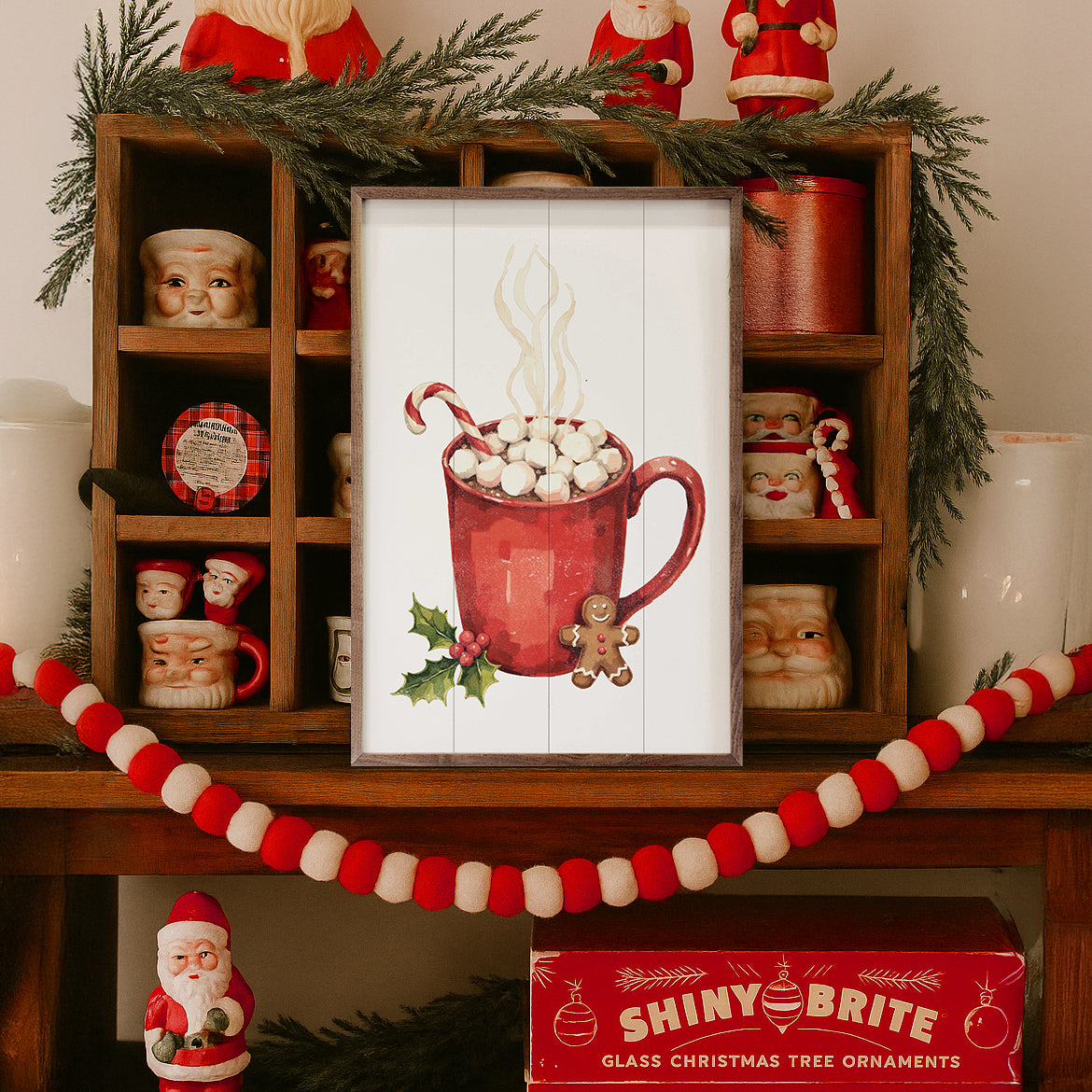 Christmas Hot Cocoa Wood Framed Print
