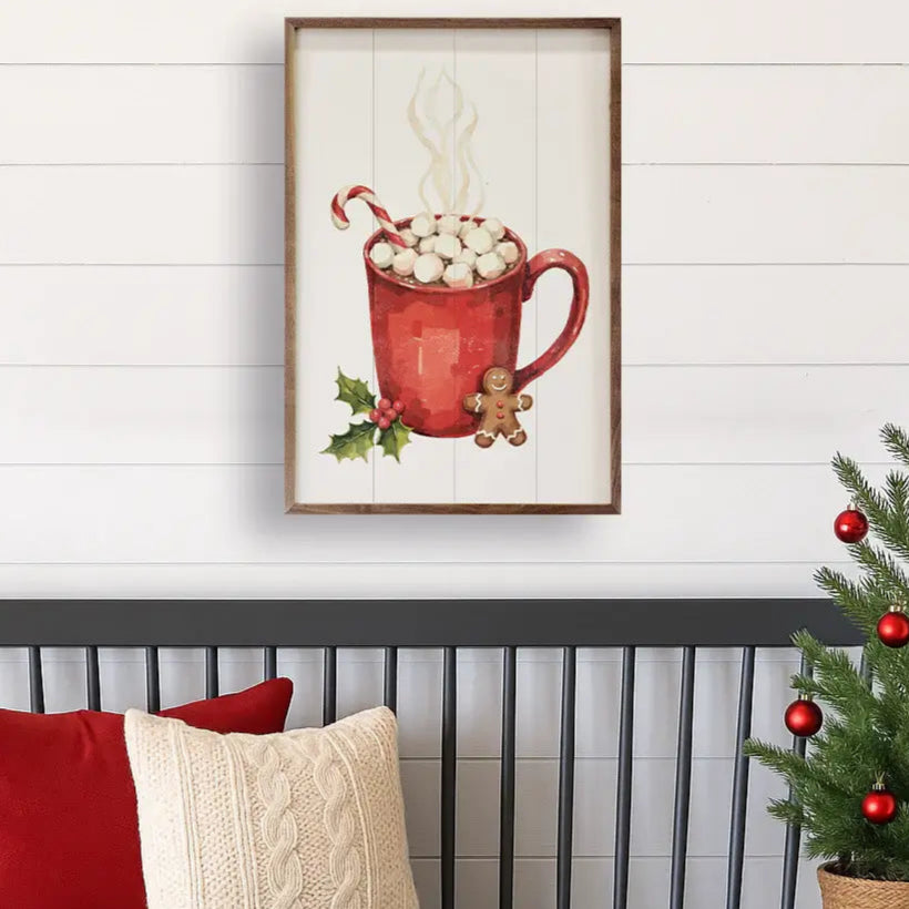 Christmas Hot Cocoa Wood Framed Print