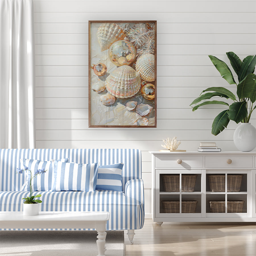 Christmas Shells Wood Framed Print