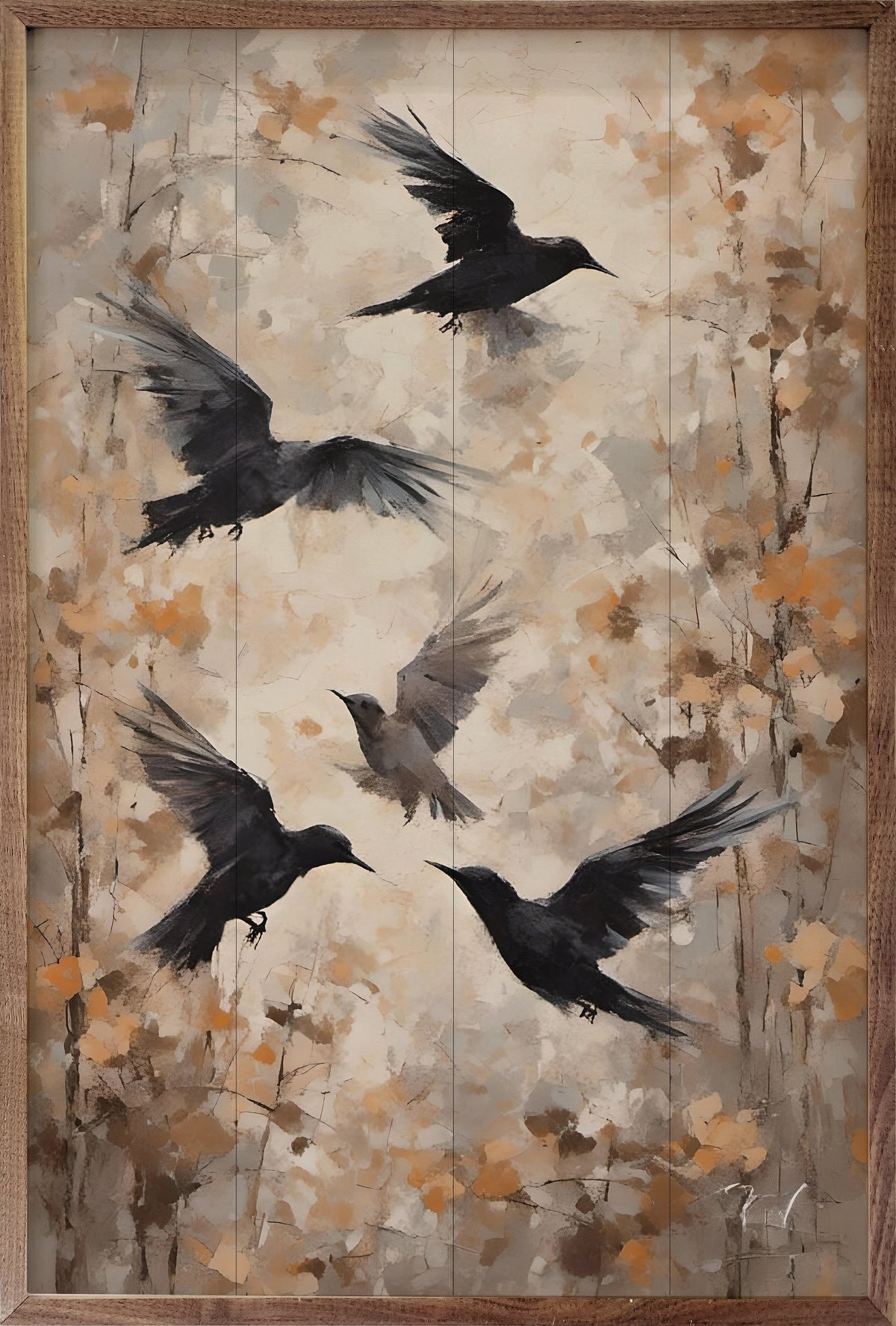 Crows Wood Framed Print