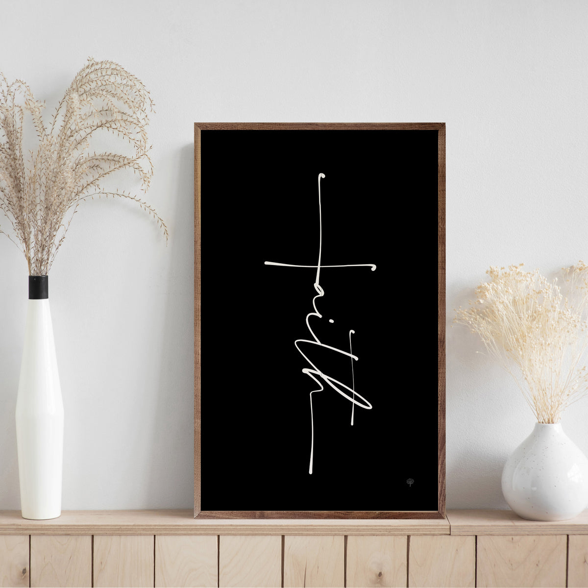 Faith Cross Wood Framed Print
