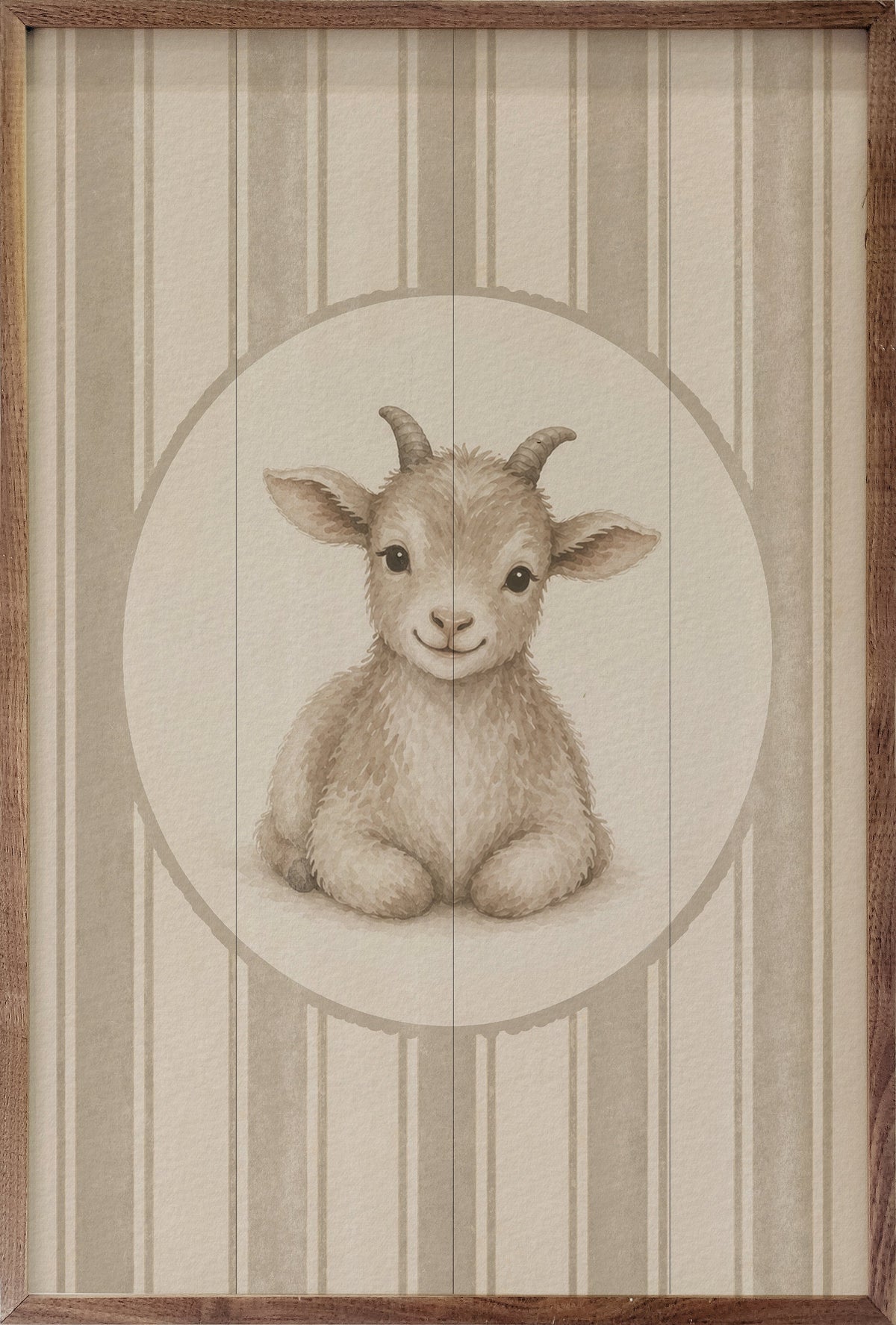 Farm Charm Goat Wood Framed Print