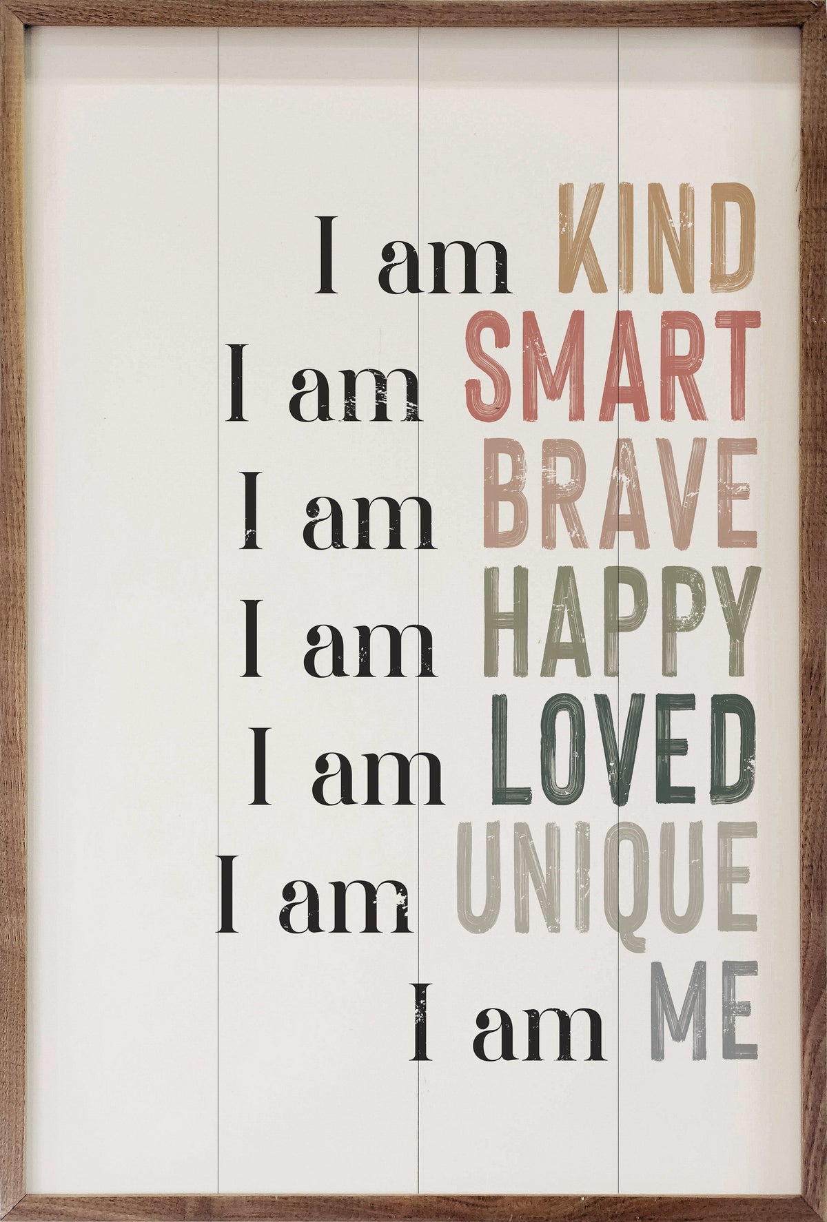 I Am Watercolor Wood Framed Print
