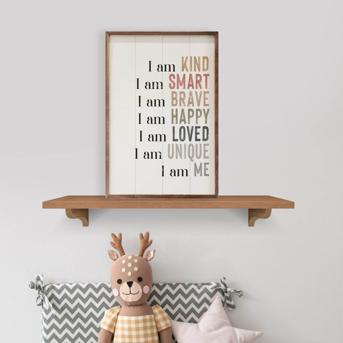 I Am Watercolor Wood Framed Print