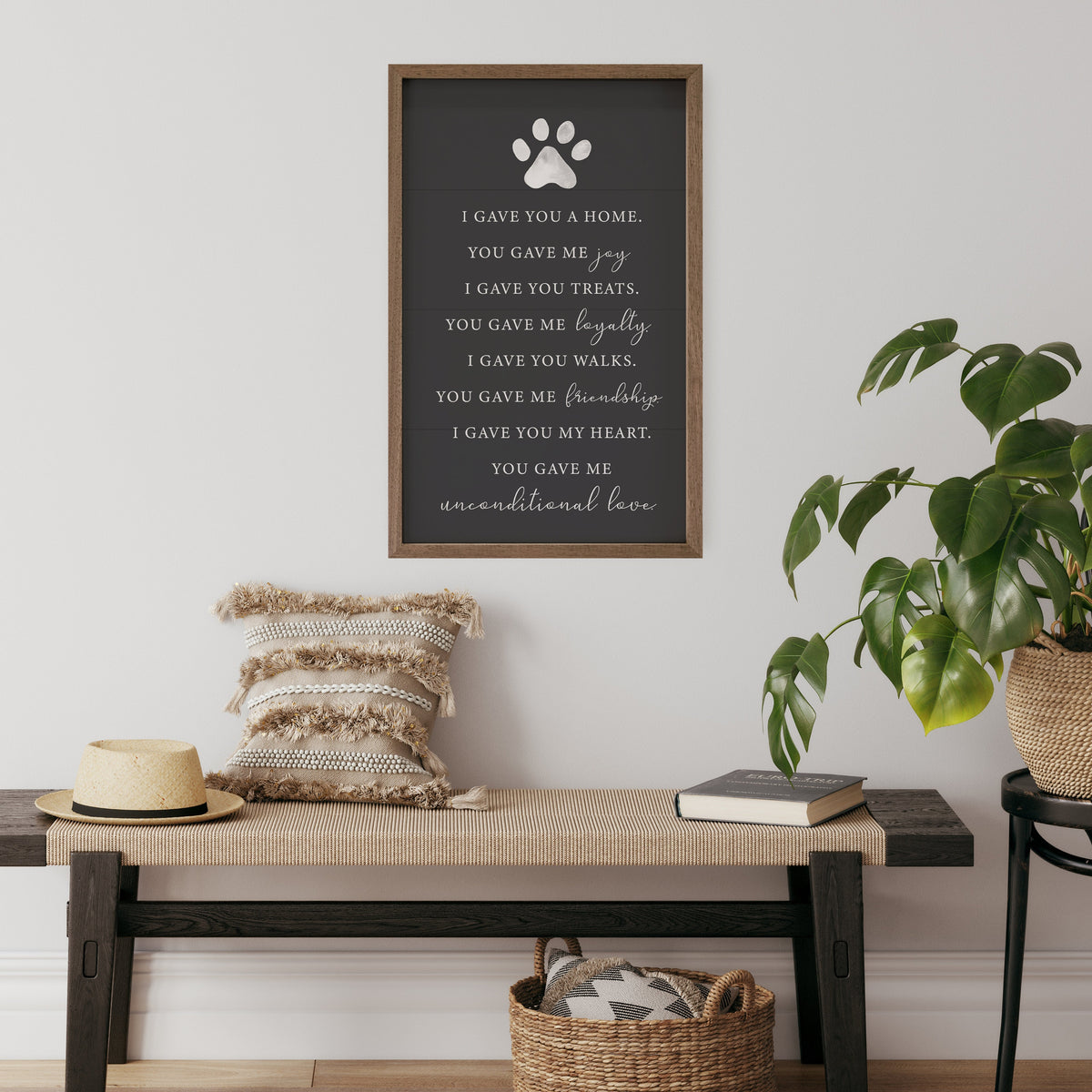 I Gave You A Home Paw White Wood Framed Print