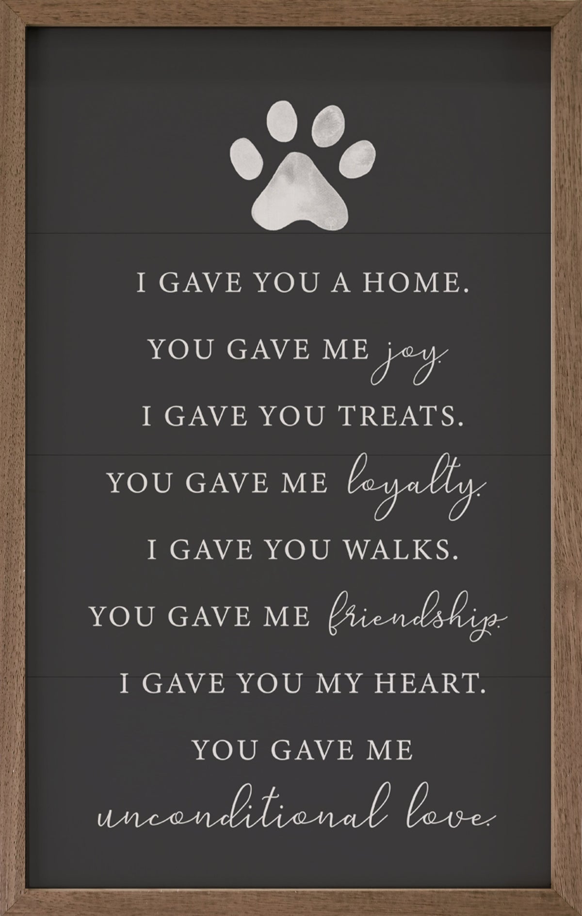 I Gave You A Home Paw White Wood Framed Print