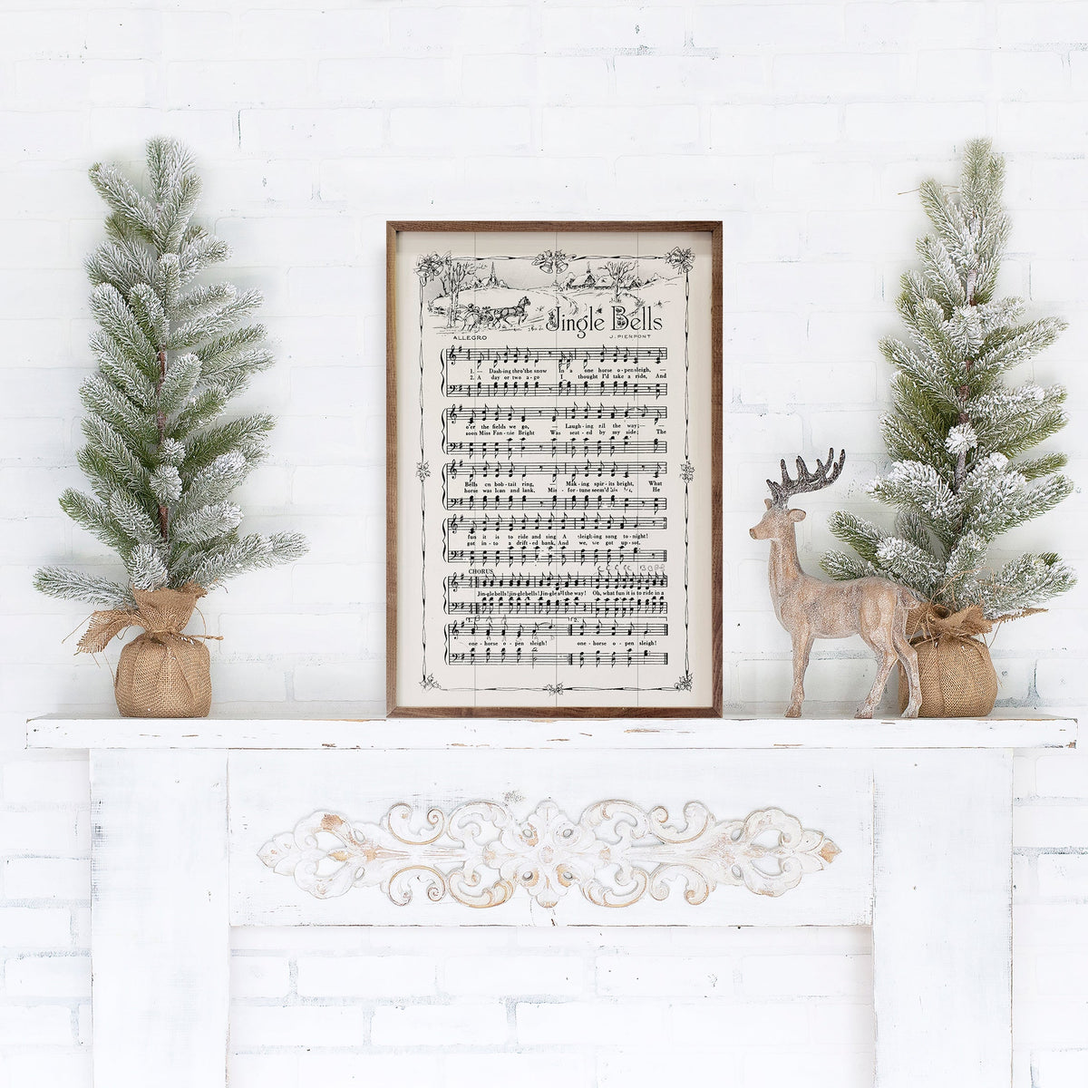 Jingle Bells Sheet Music Wood Framed Print