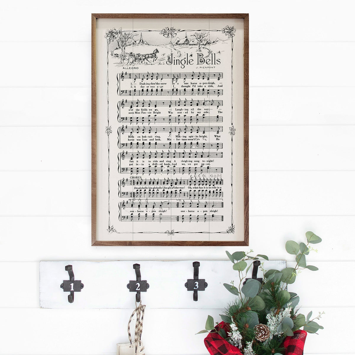 Jingle Bells Sheet Music Wood Framed Print