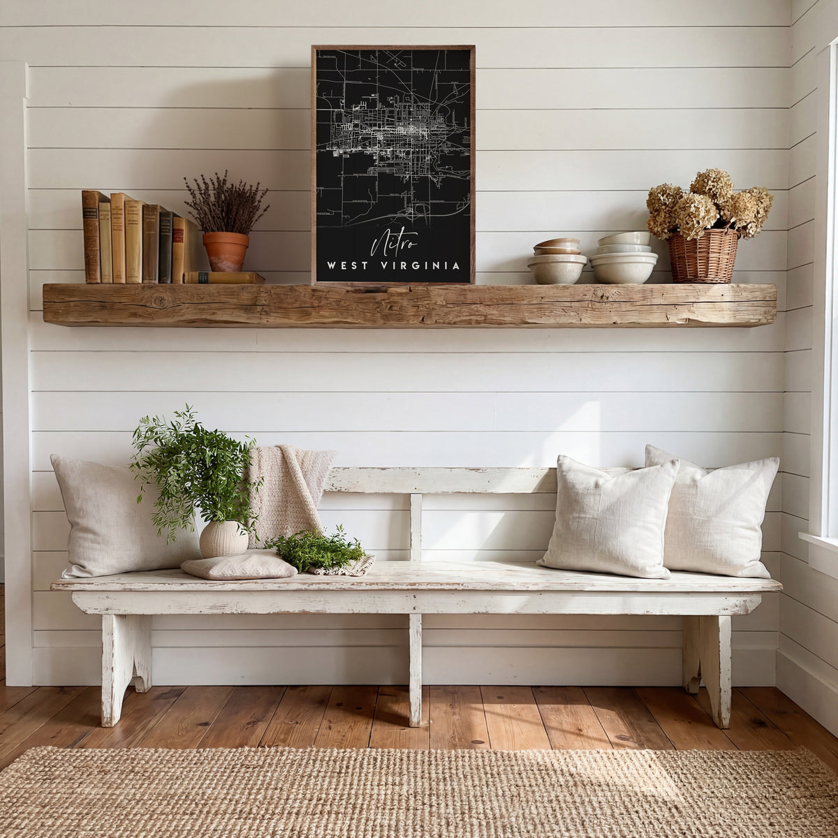 Personalized City State Coordinates Wood Framed Print