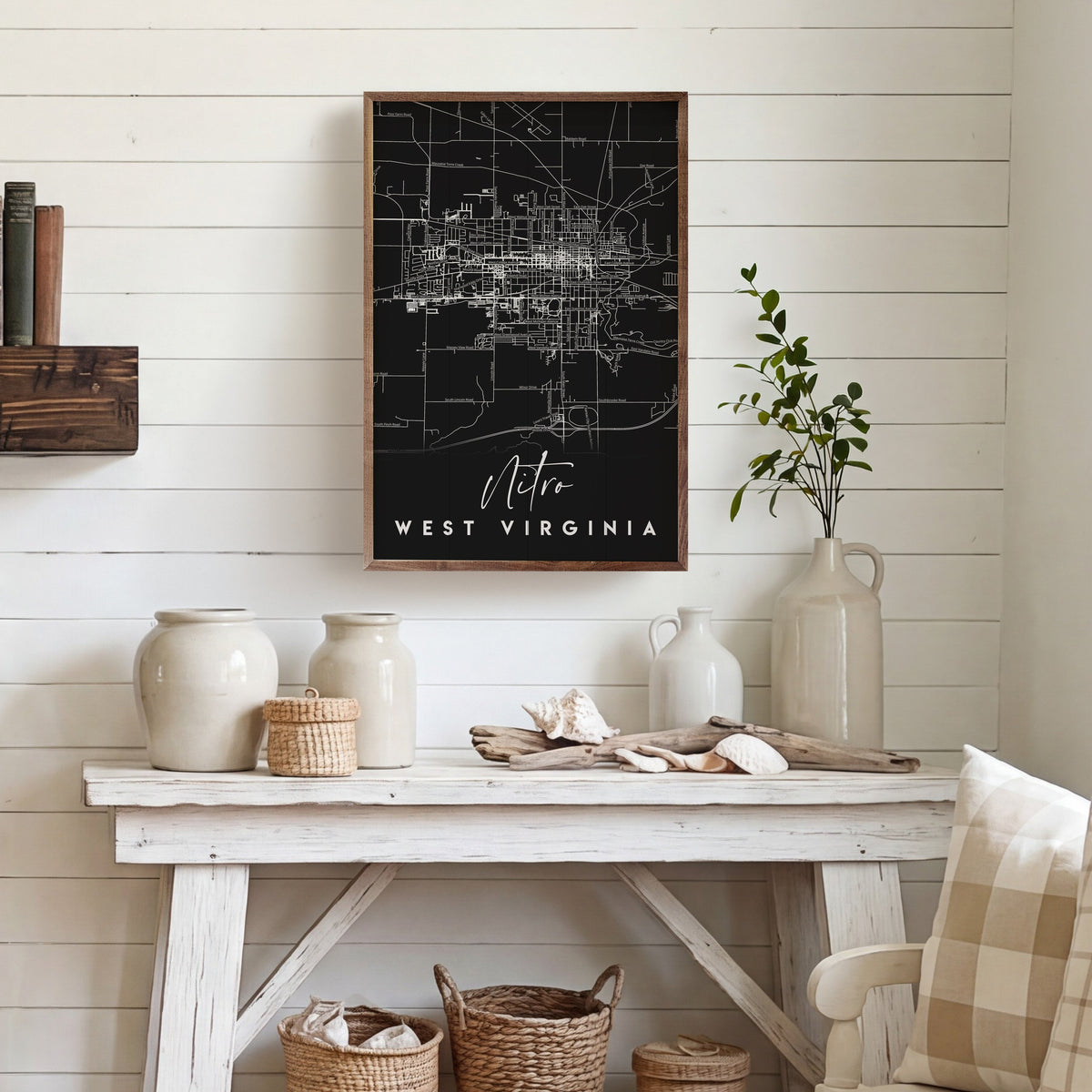 Personalized City State Coordinates Wood Framed Print