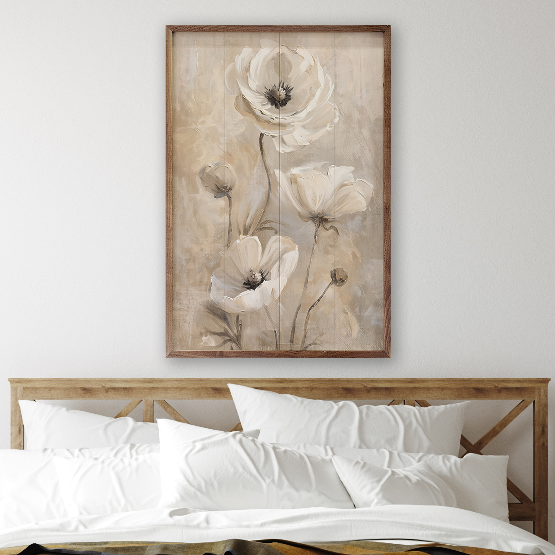 Neutral Flora Two Wood Framed Print