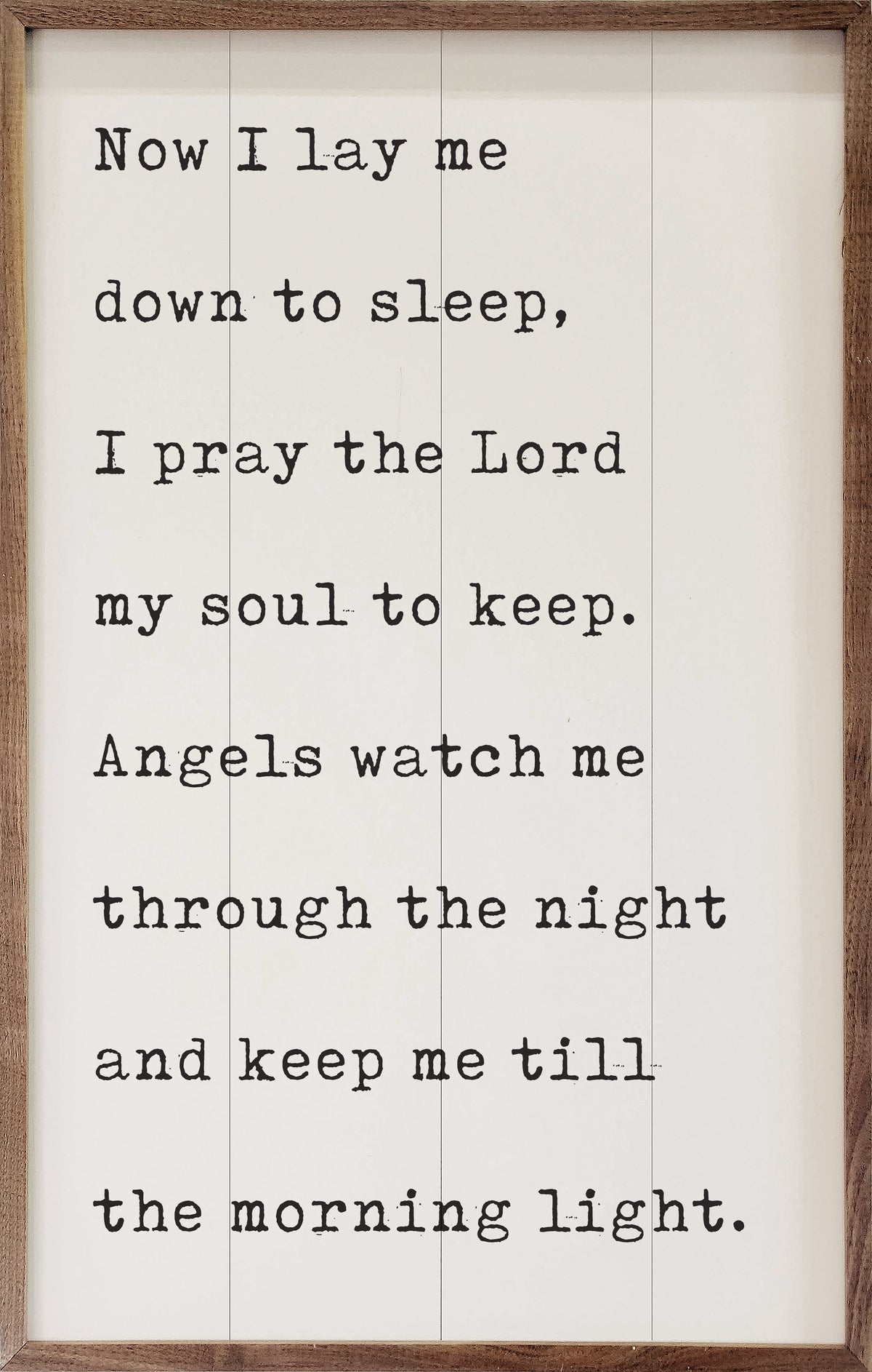 Now I Lay Me Down To Sleep White Wood Framed Print