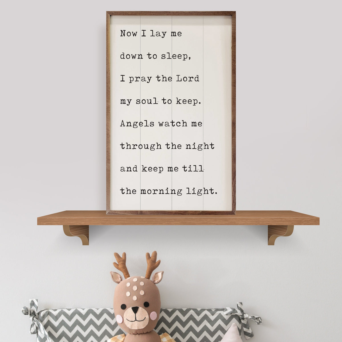 Now I Lay Me Down To Sleep White Wood Framed Print
