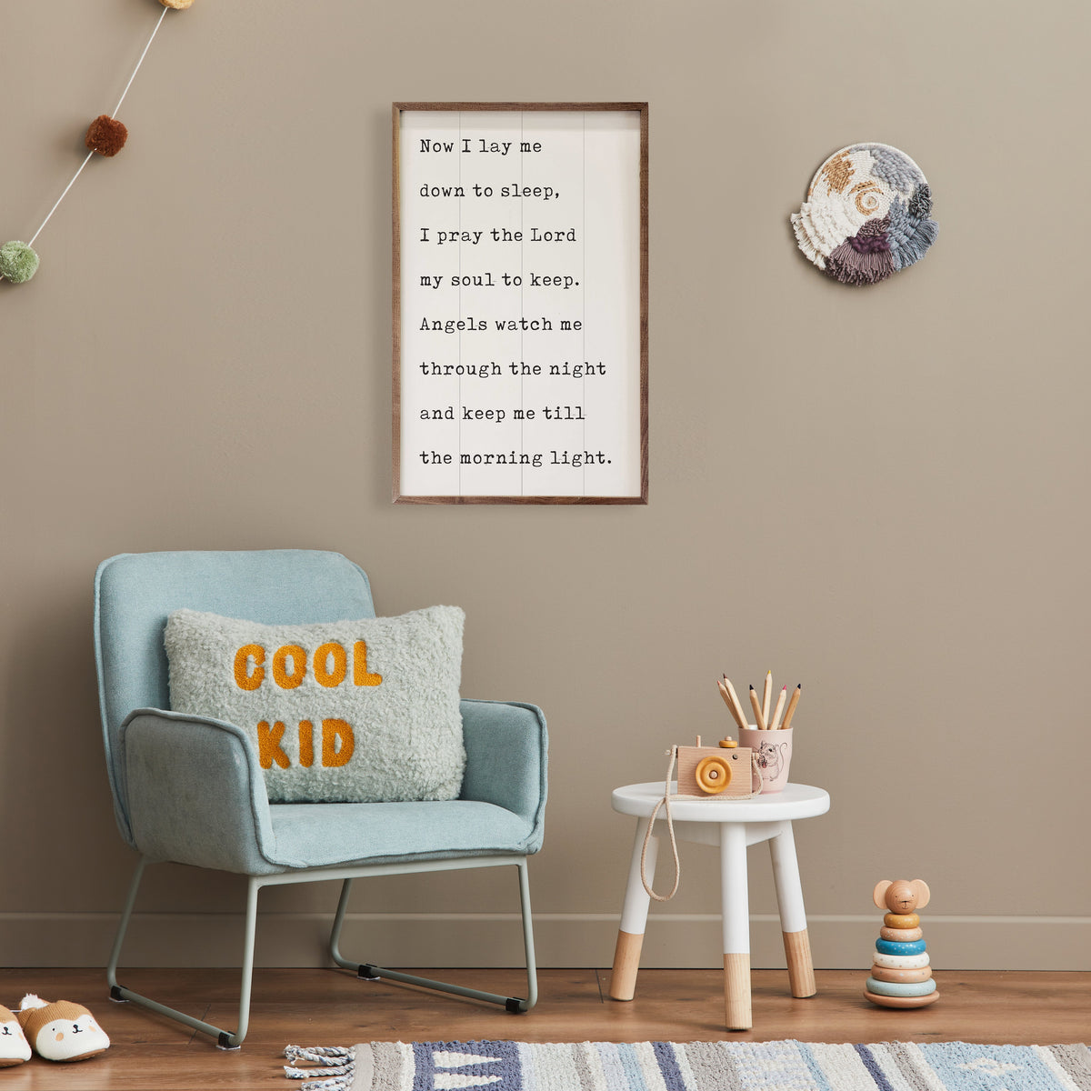 Now I Lay Me Down To Sleep White Wood Framed Print