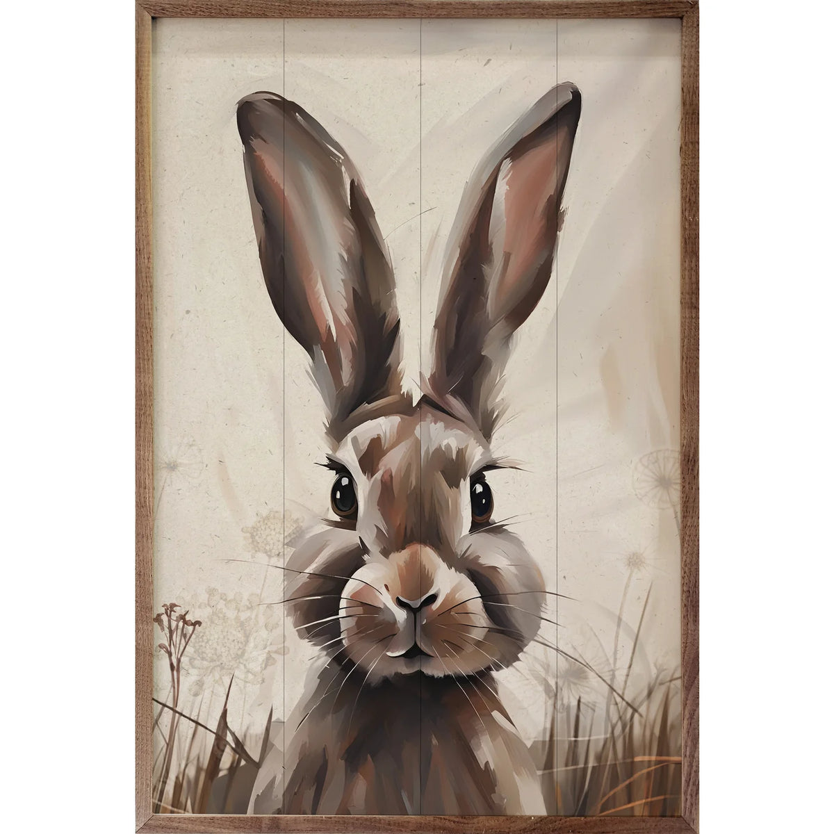 Brown Rabbit Frame Peeking Brown Rabbit Wood Framed Print | A Cottage in the City