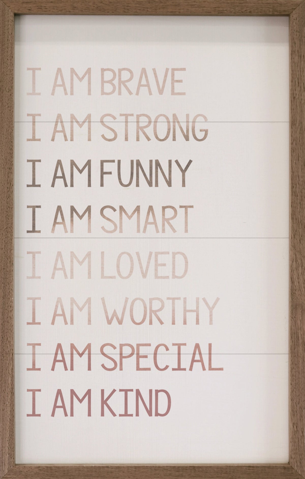 I Am Brave Watercolor Wood Framed Print