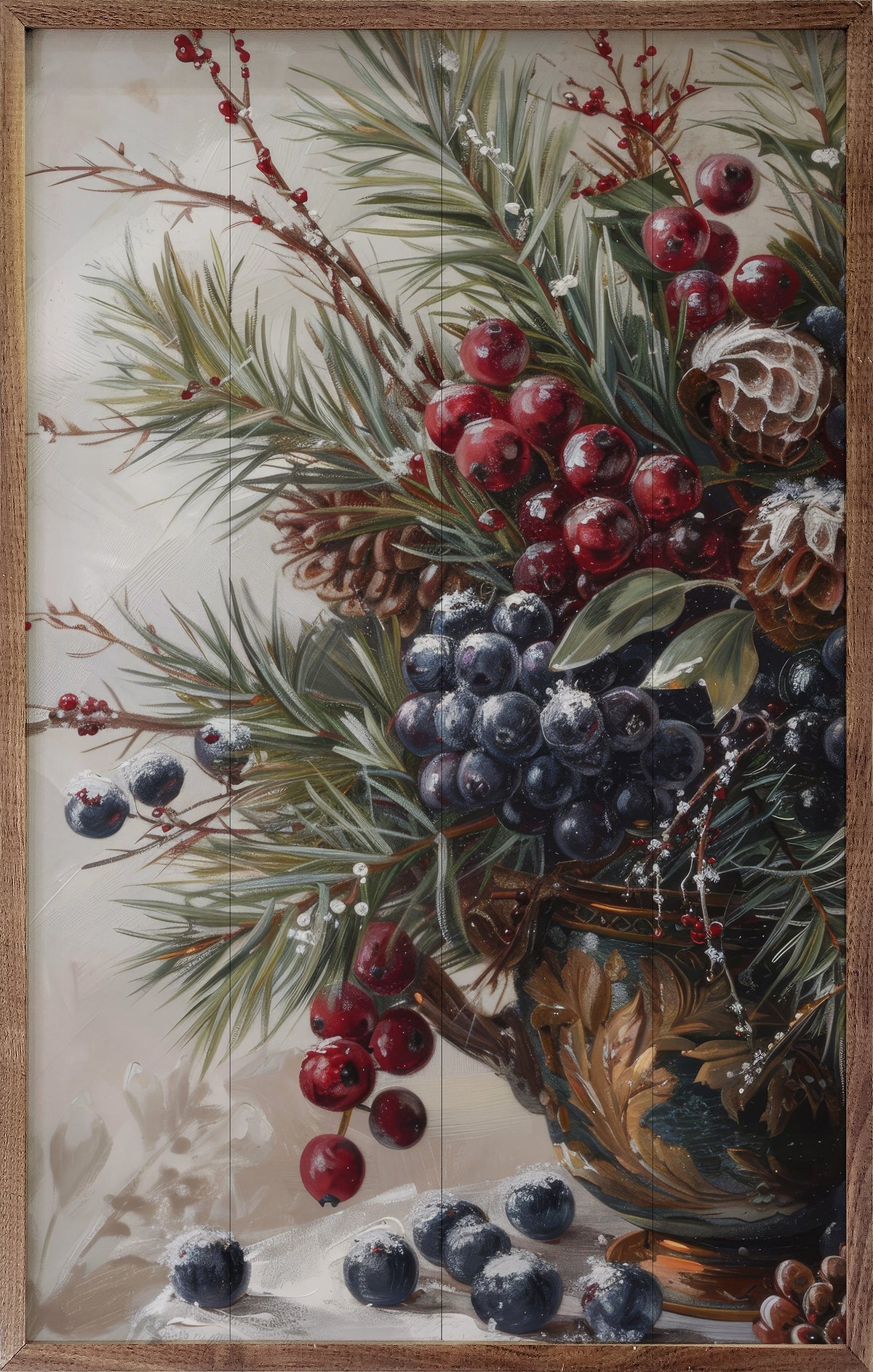 Winterberry Mix Wood Framed Print