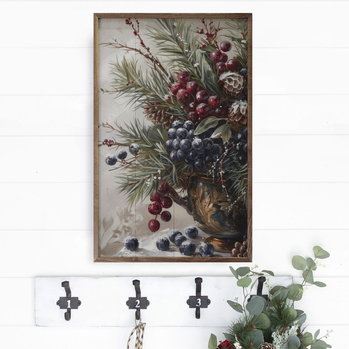 Winterberry Mix Wood Framed Print