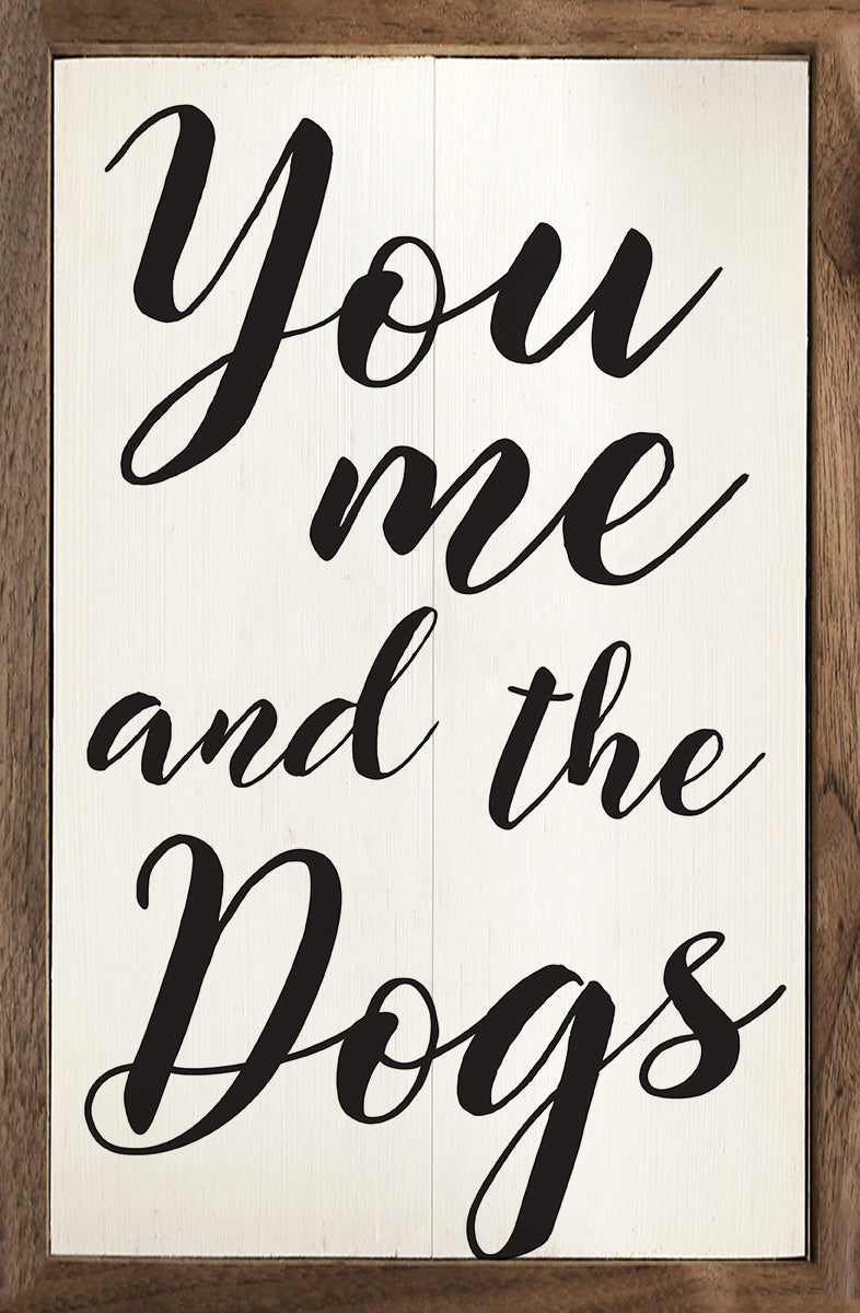 You Me And The Dogs Wood Framed Print