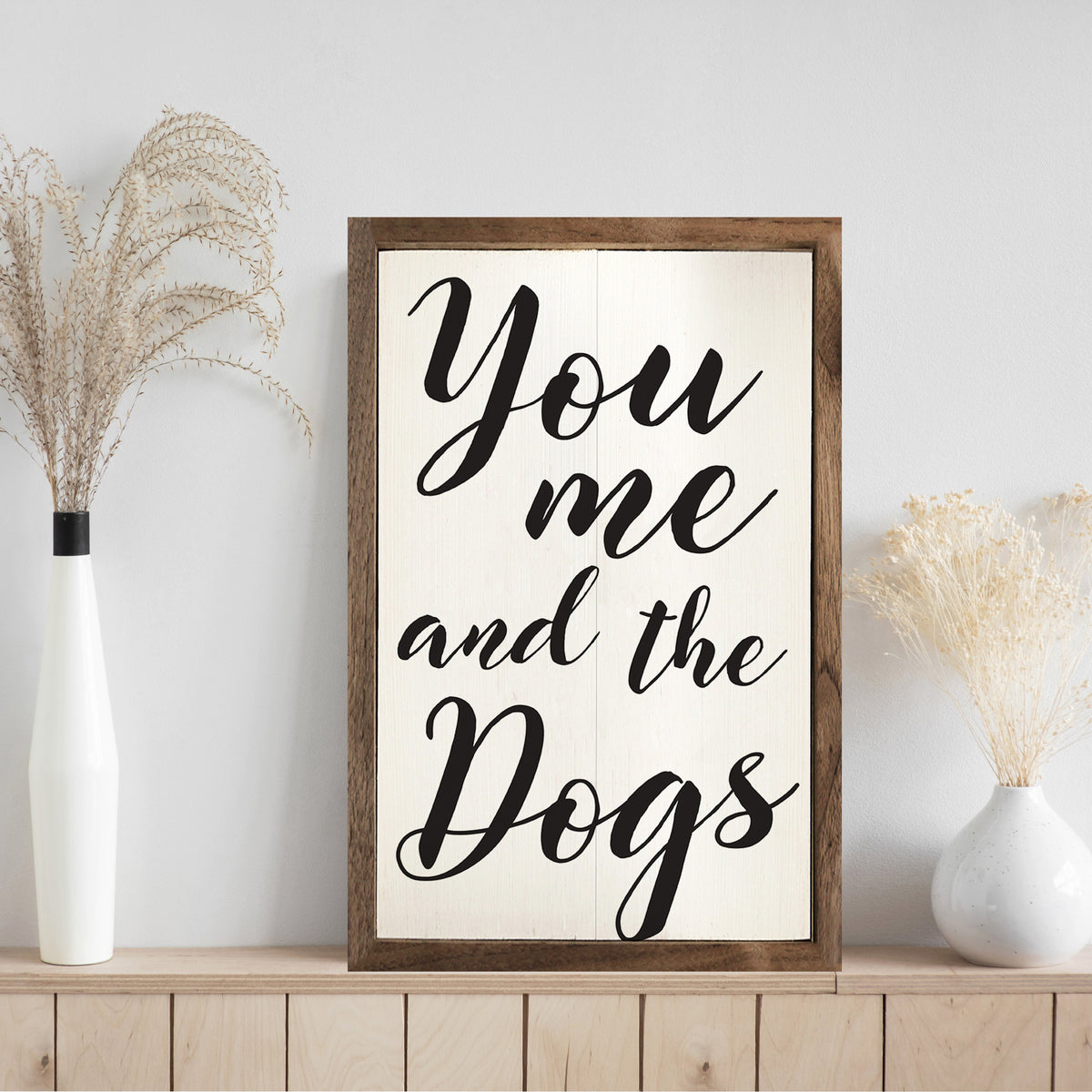 You Me And The Dogs Wood Framed Print