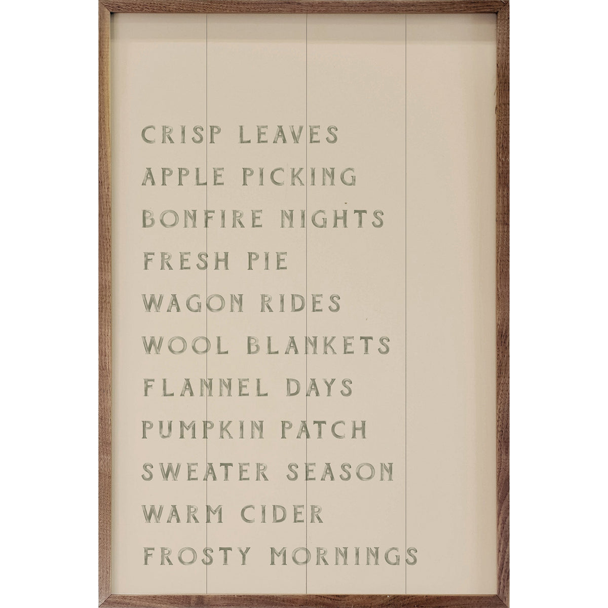 Autumn Activities List Wood Framed Print