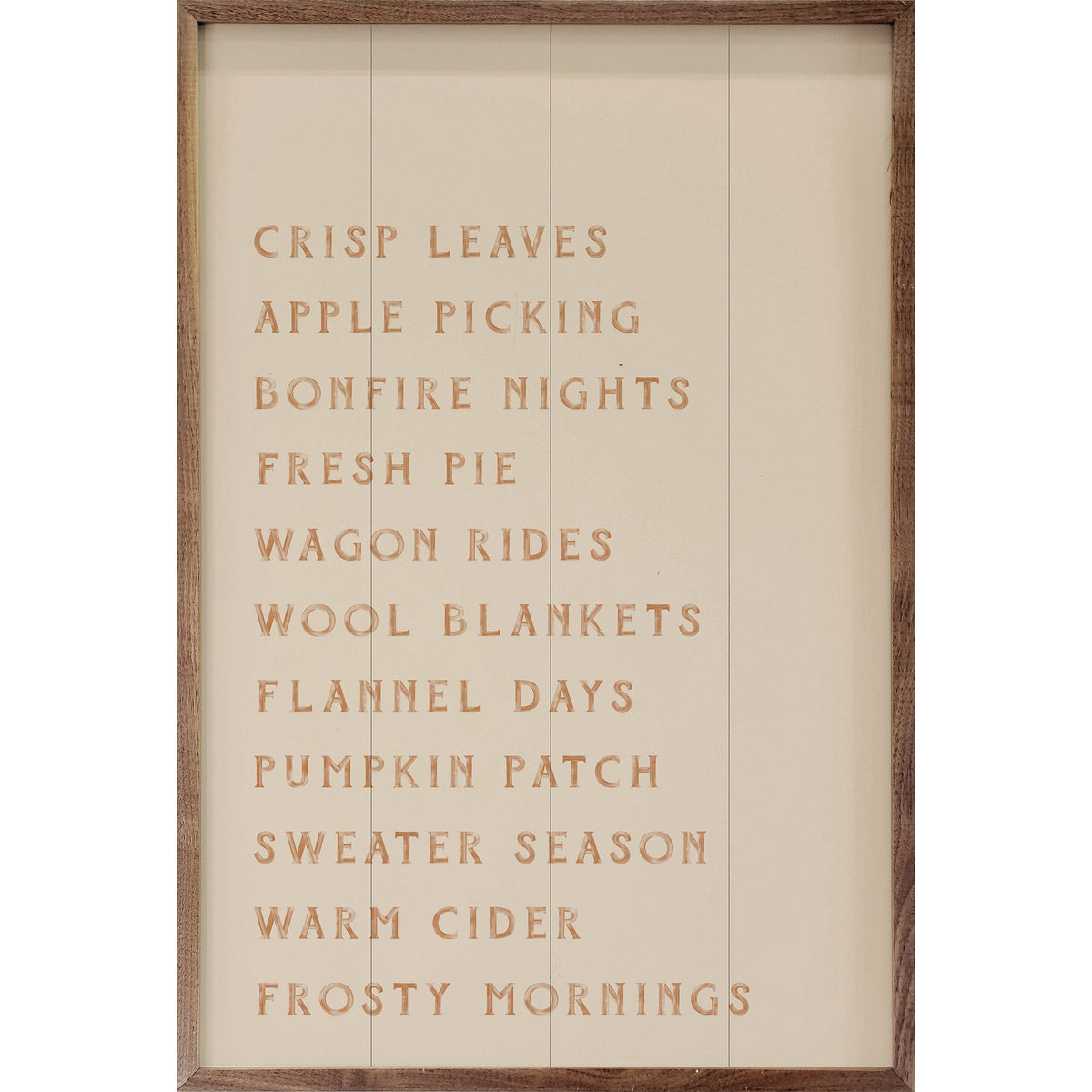 Autumn Activities List Wood Framed Print