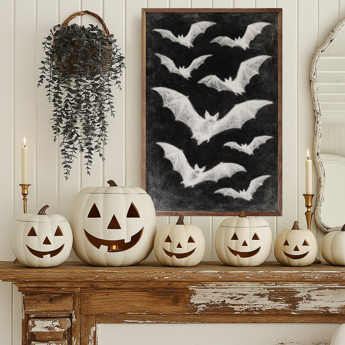 Bats Wood Framed Print
