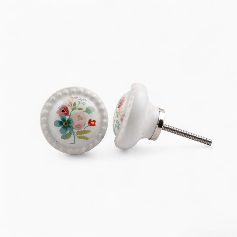 Vintage Beaded Floral Knob