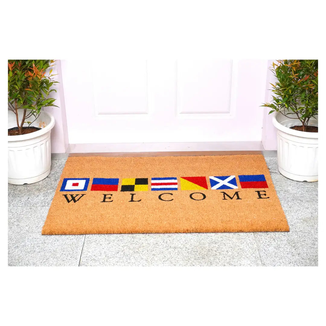 Nautical Flags Welcome Doormat
