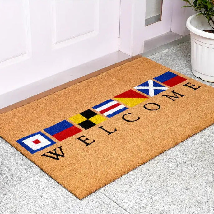 Nautical Flags Welcome Doormat