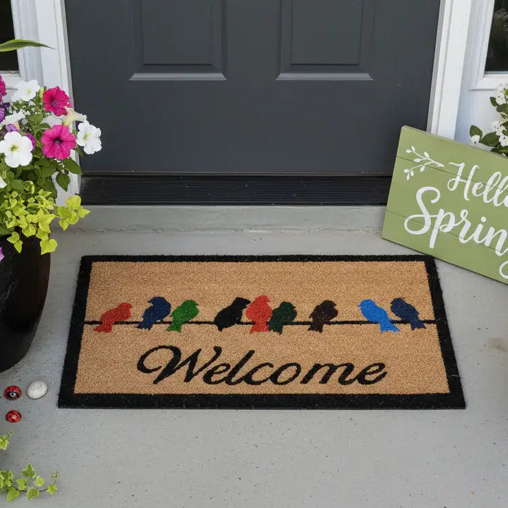 Birds On A Wire Doormat