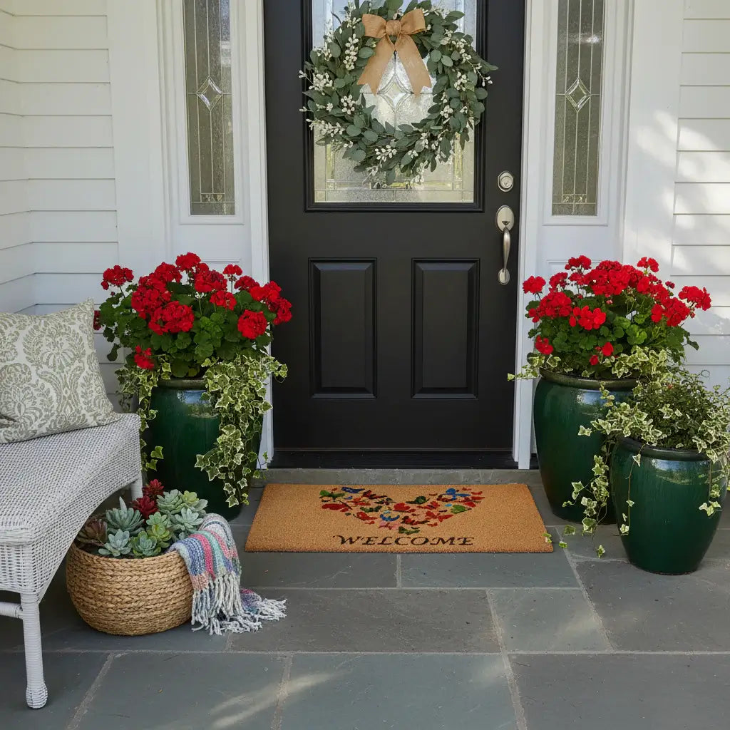 Butterfly Heart Welcome Doormat