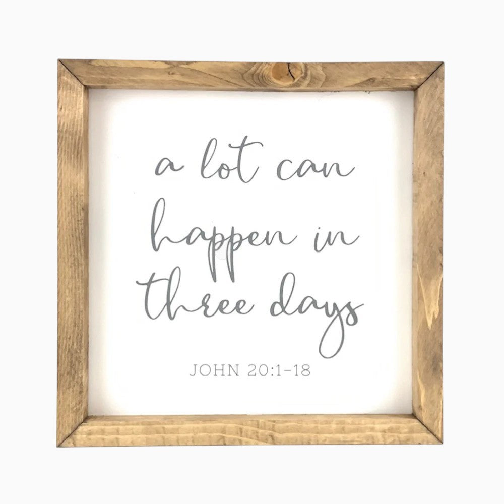 A Lot Can Happen In Three Days Framed Print