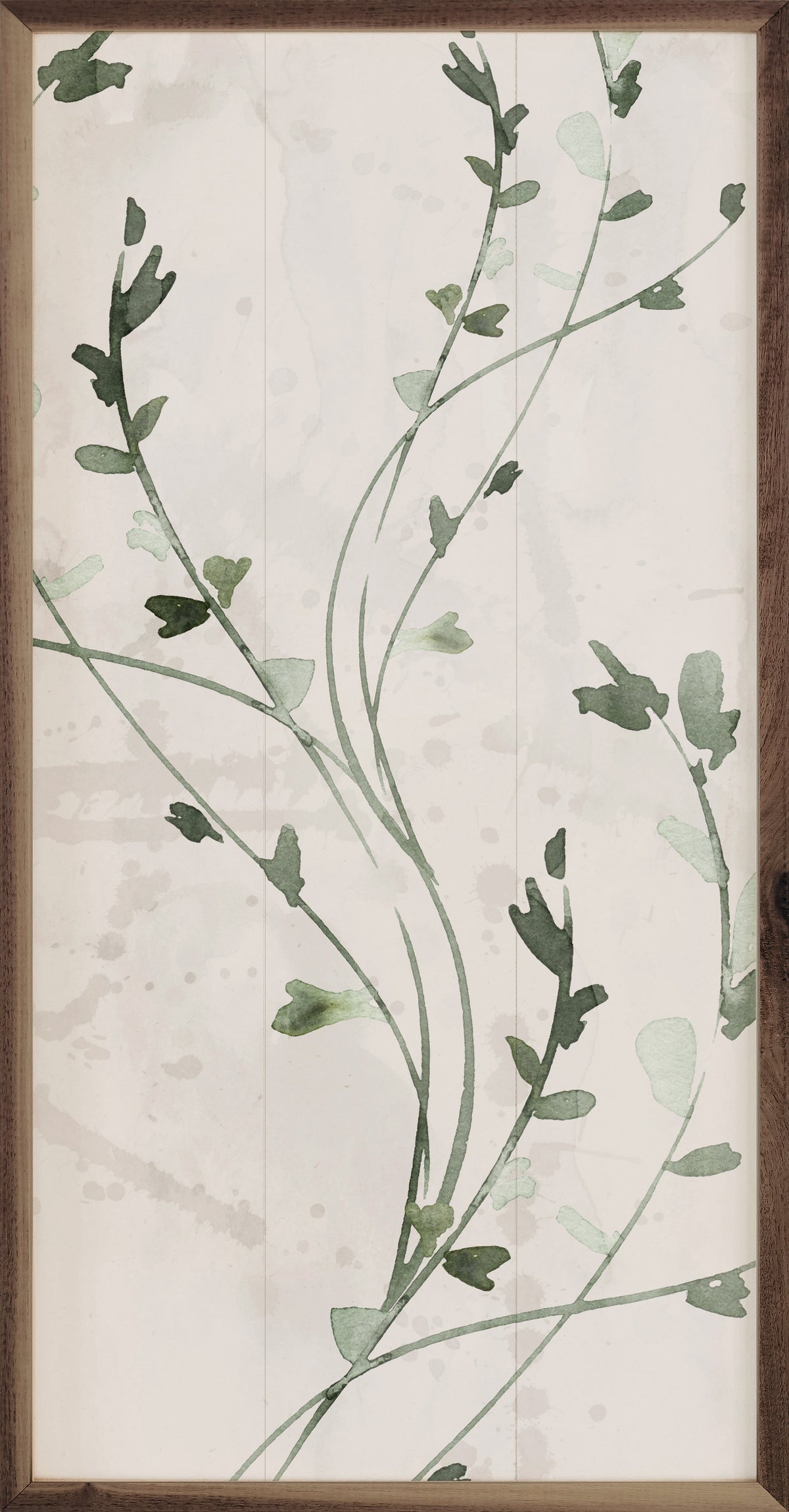Botanical Panel 3 Thin Vines By Nina Blue Wood Framed Print