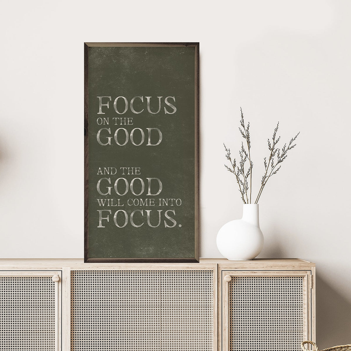 Focus On The Good Wood Framed Print