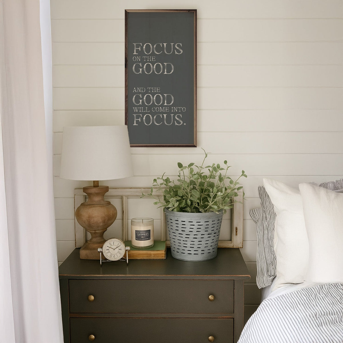 Focus On The Good Wood Framed Print