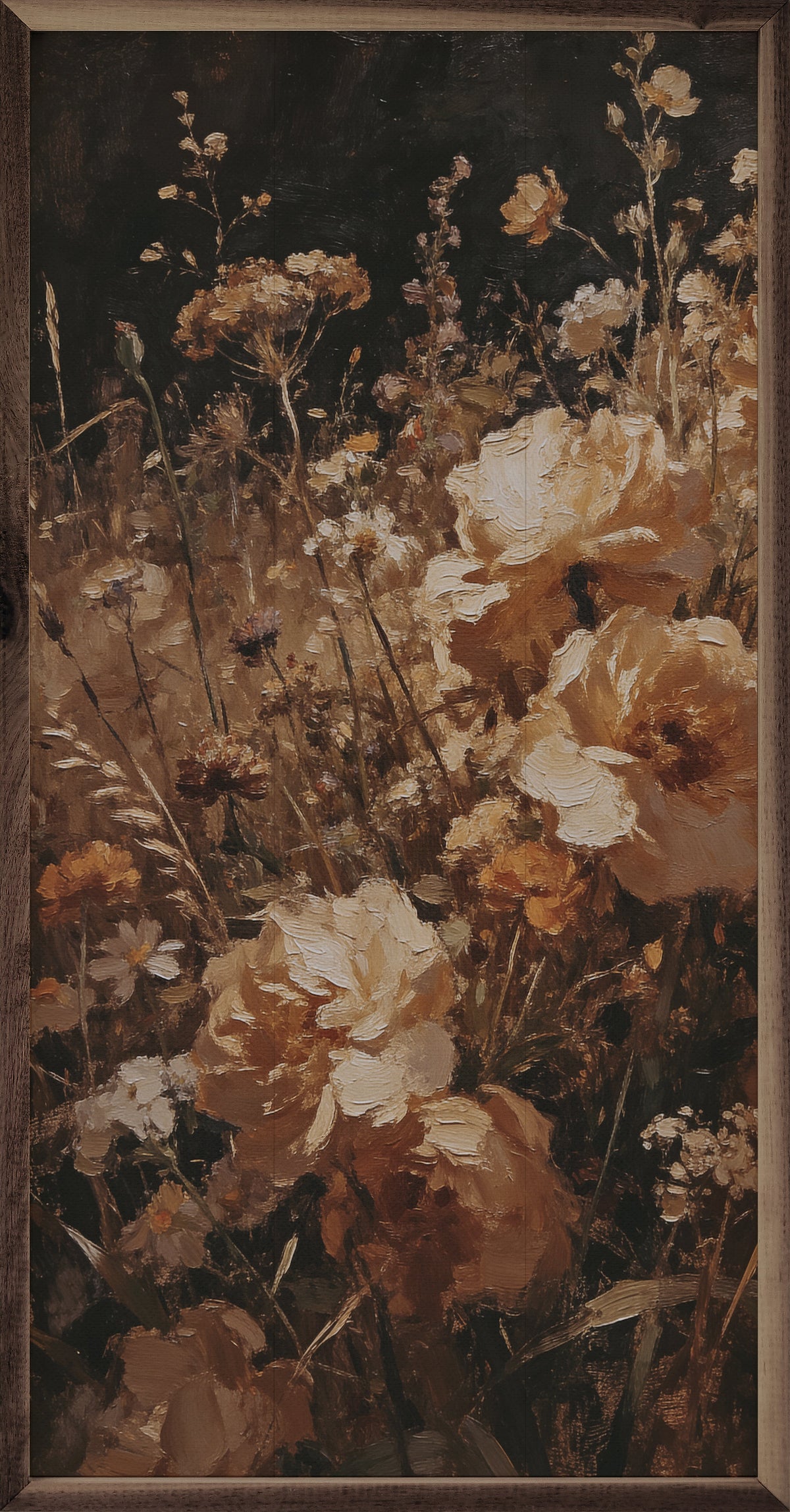 Midnight Warm Tones Wood Framed Print