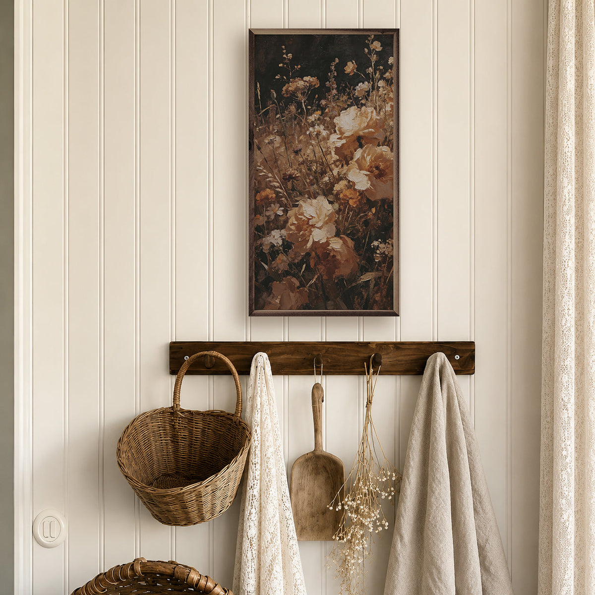 Midnight Warm Tones Wood Framed Print