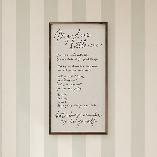 My Dear Little One Narrow Wood Framed Print