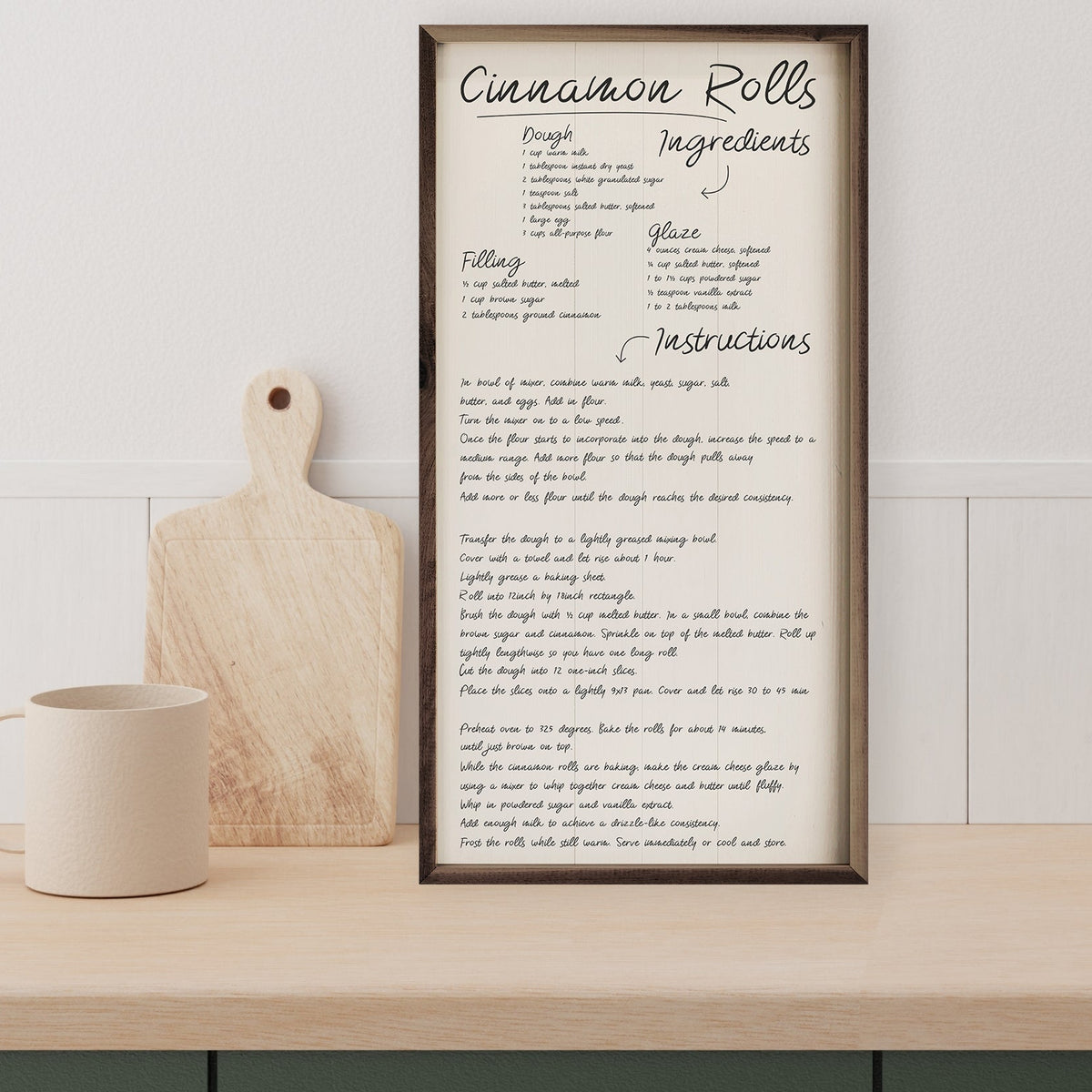 Cinnamon Rolls Recipe Wood Framed Print