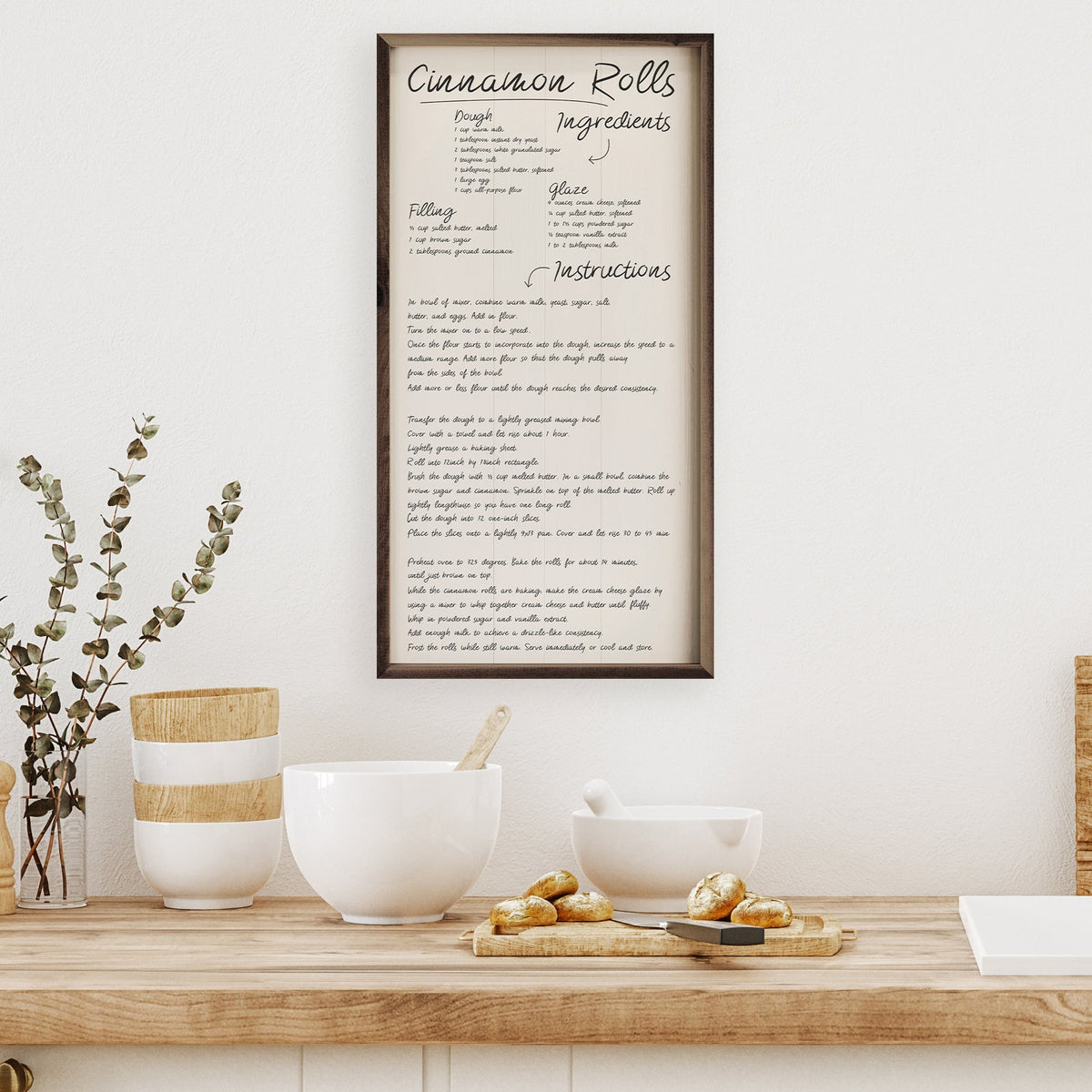 Cinnamon Rolls Recipe Wood Framed Print