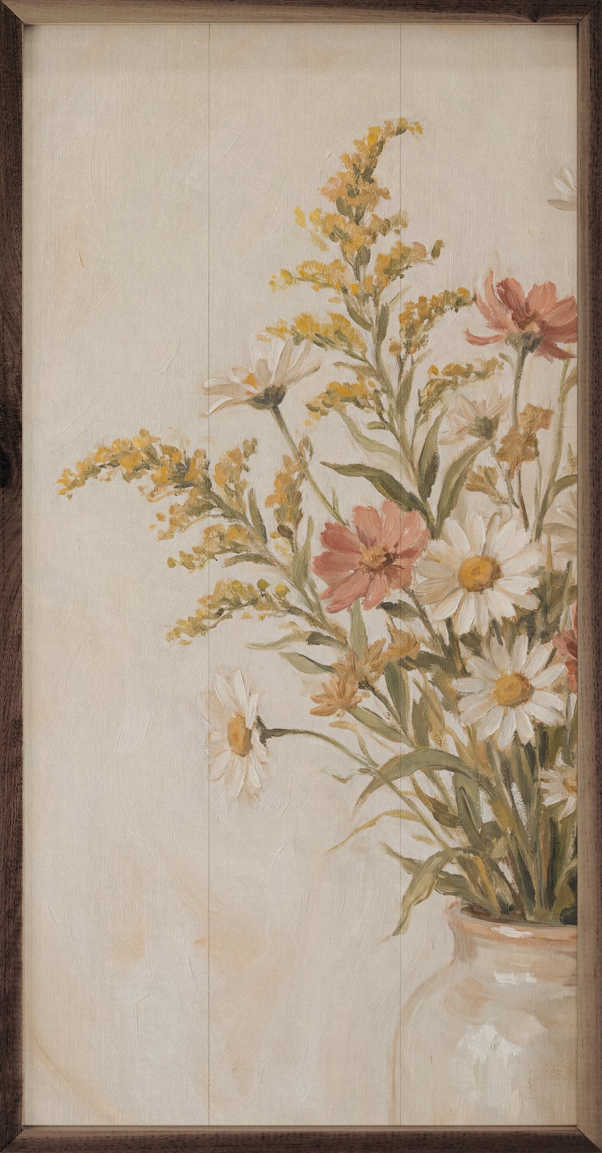 Soft Meadow Arrangement Wood Framed Print