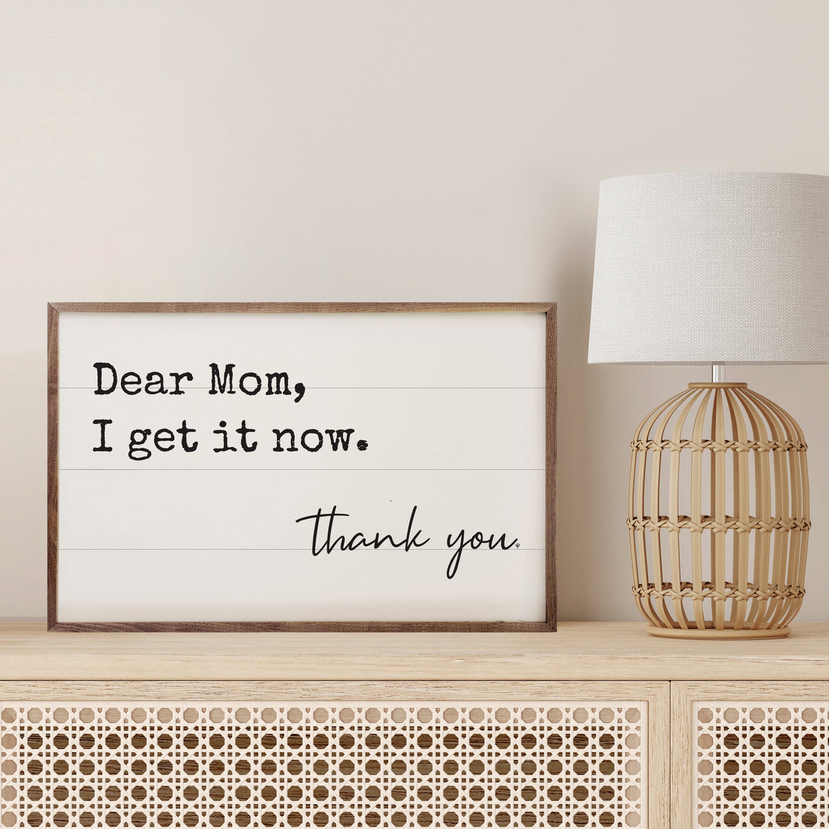 Dear Mom I Get It Now Wood Framed Print White
