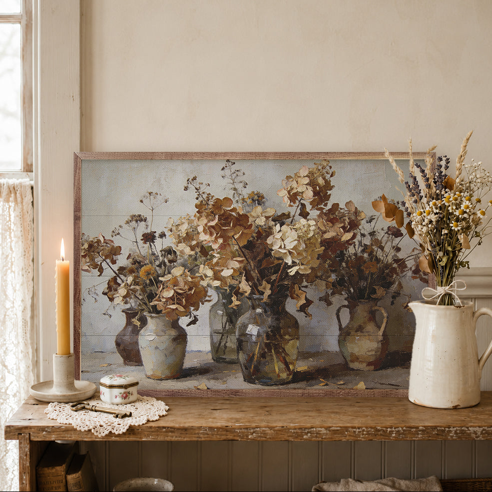 Dried Autumn Vessels Wood Framed Print